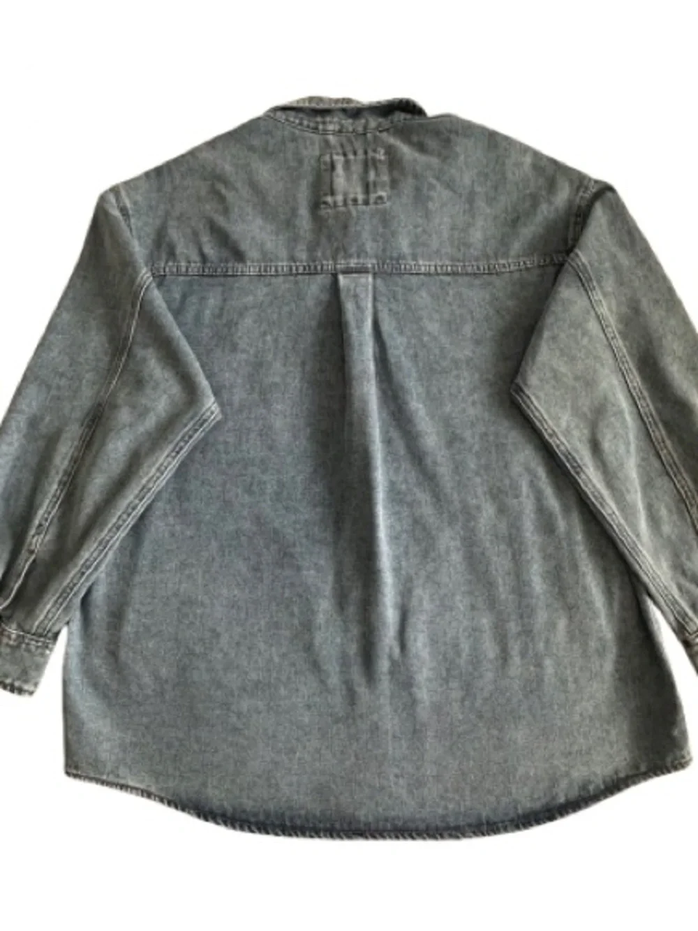 Stoosh Vintage Demin Man's L Blue Light Wash Denim Button Down Shirt Jacket Top - Picture 5 of 16